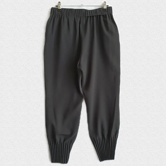 COS Women's Pleated Hem Khaki Green Pants with Pockets Size 12 - Picture 6 of 7